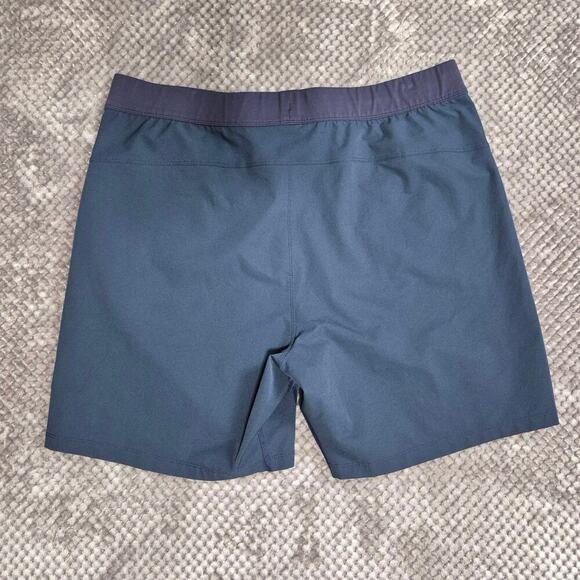 Public Rec Flex Shorts 38 Navy Blue Drawstring Athletic Zip Pocket Active Sporty - Picture 3 of 9